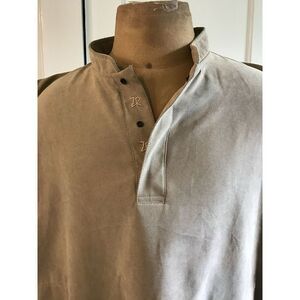 Zero Restriction Men's Windbreaker Jacket Vest Golf Snap Button Beige  Sz‎ L